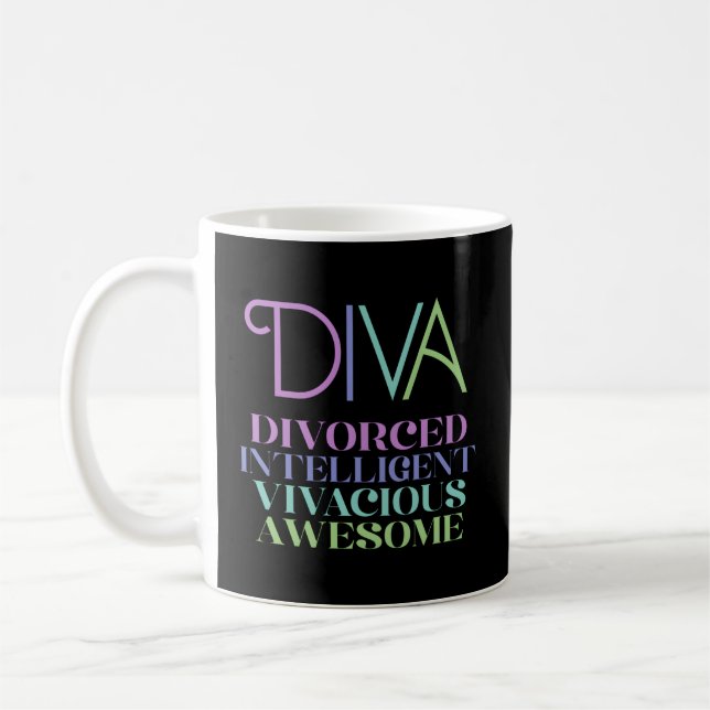 Taza De Café Divorcio Diva Divorcio Inteligente Vivacious Aweso (Izquierda)