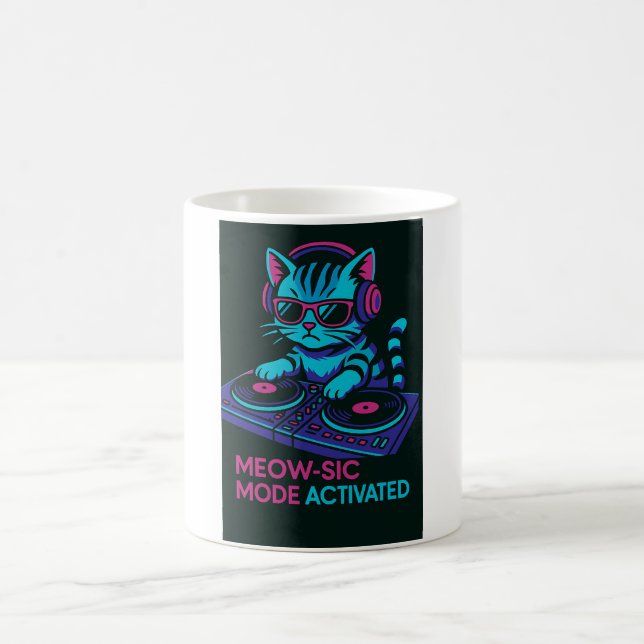 Taza De Café DJ Cat Coffee Mug (Centro)
