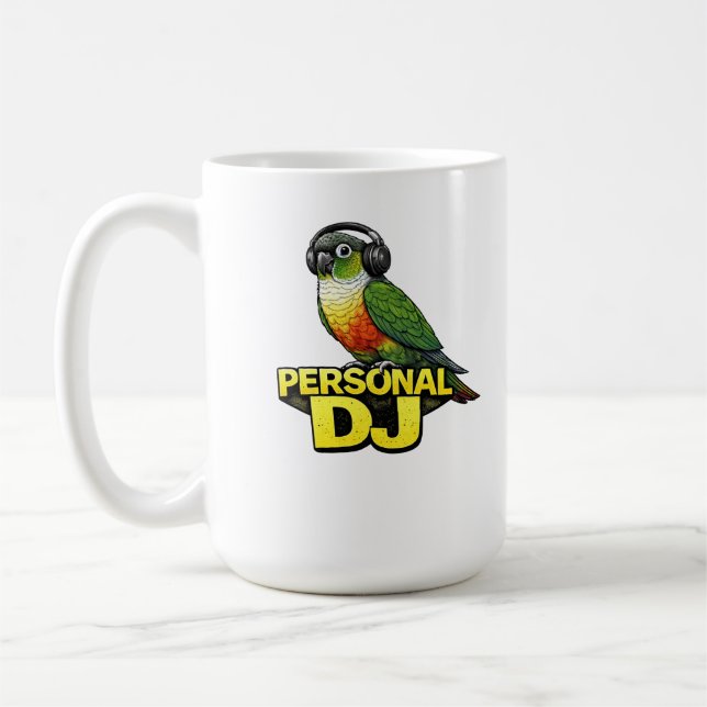 Taza De Café DJ Personal Conure de Cara Verde (Izquierda)
