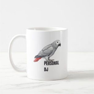 Taza De Café DJ Personal Loro Gris Africano – Diseño de Loro Pa