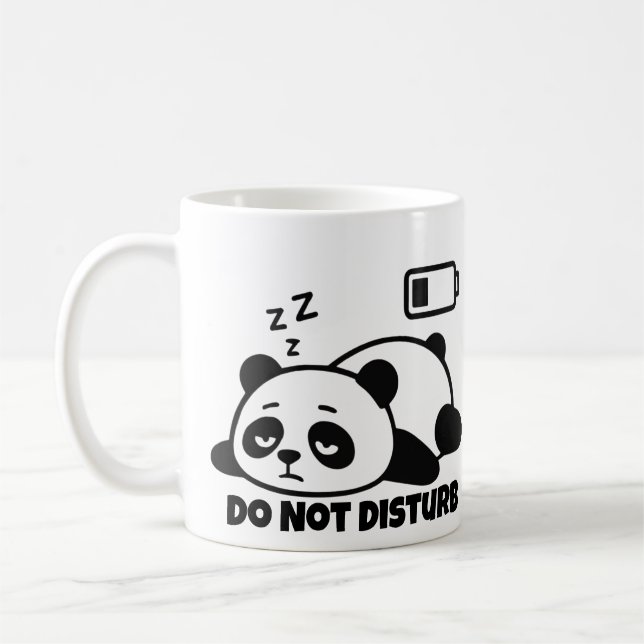 Taza De Café Do Not Disturb Sleeping Panda Cute Lazy Funny (Izquierda)