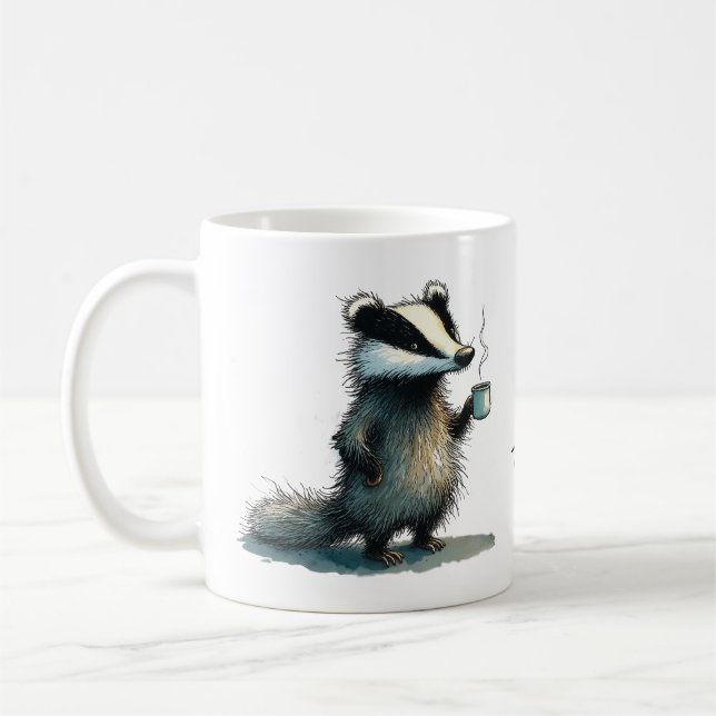 Taza De Café Do. Not. Touch. Whimsical Badger (Izquierda)