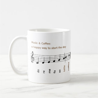 Taza De Café Do Re Mi Fa So Latte Coffee Music Happy Day Mug