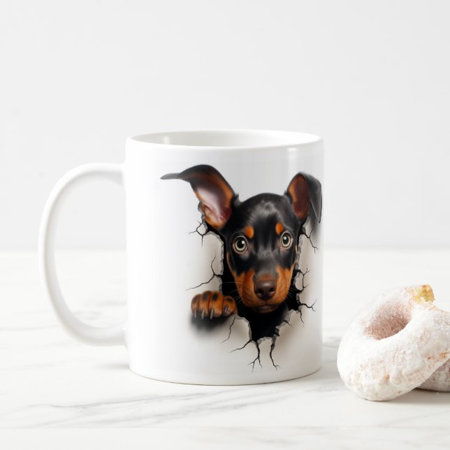 Taza De Café Doberman   (Con donut)