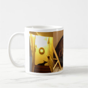 Taza De Café Doberman con el perrito