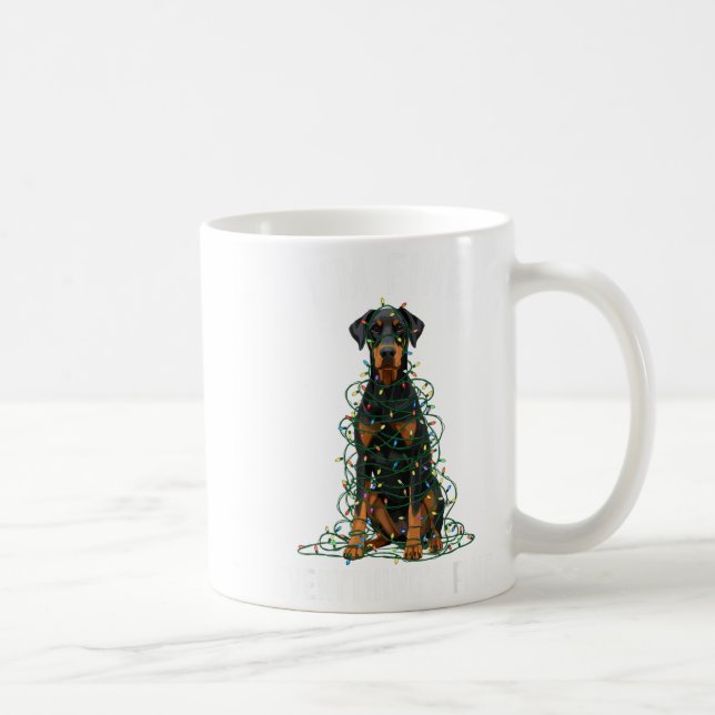 Taza De Café Doberman Nscher Christmas I'm Fine Everything Is F (Derecha)