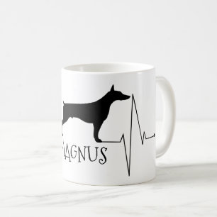 Taza De Café Doberman personalizado ama mi corazón de perro lat
