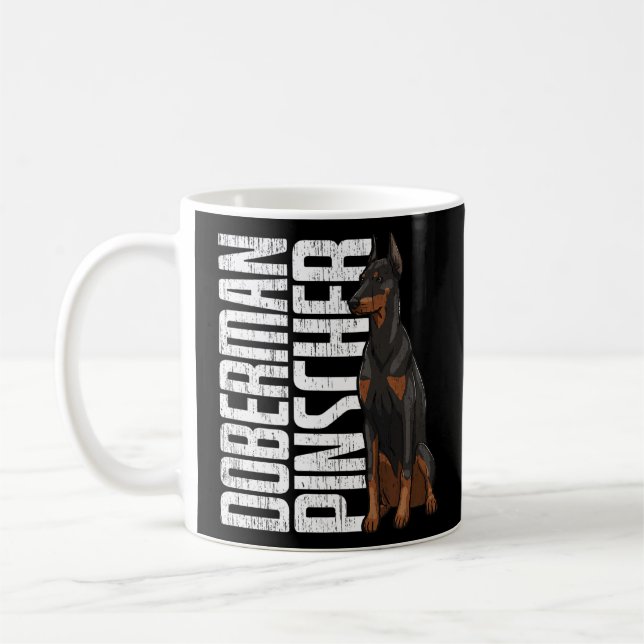 Taza De Café Doberman Pincher Divertidas Mujeres Doggy Doberman (Izquierda)