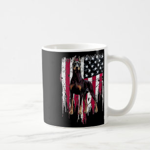 Taza De Café Doberman Pinscher Bandera Americana Usa Impresiona
