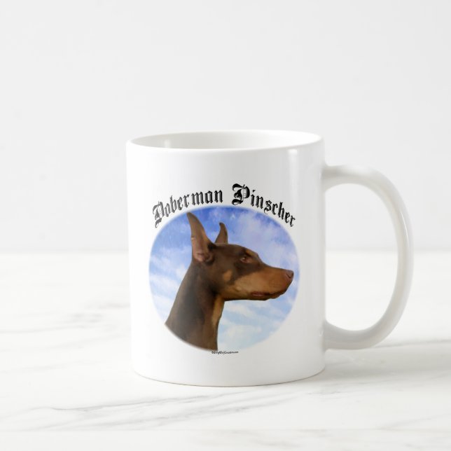 Taza De Café Doberman Pinscher Clouds (Derecha)