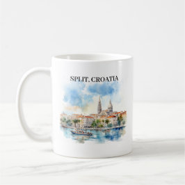 Taza De Café Doble acuarela de Dalmatia en Croacia