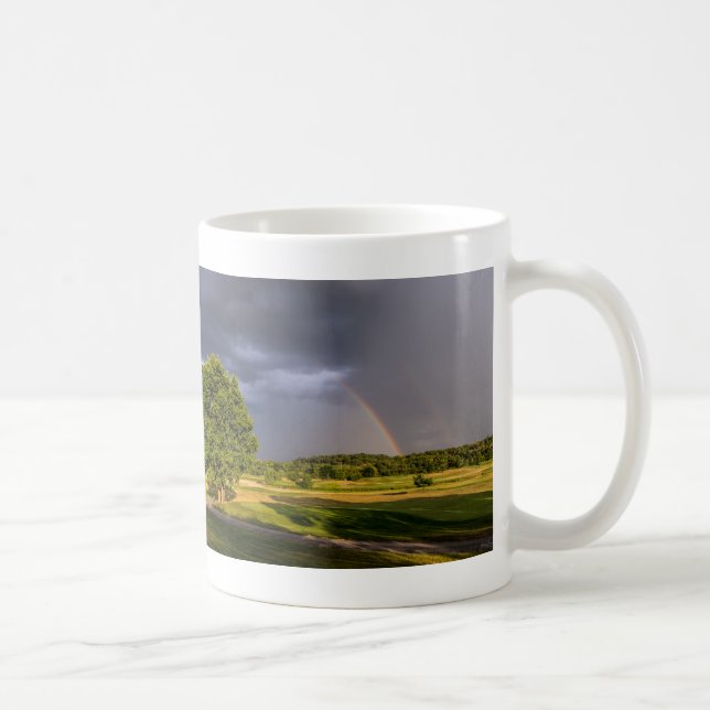 Taza De Café Doble arcoiris a través de café de lluvia (Derecha)