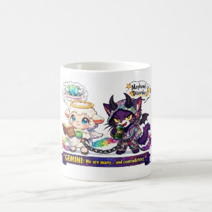 Taza De Café Doble naturaleza divertida del zodiaco Géminis Áng