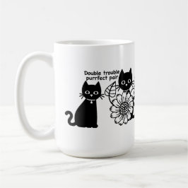 Taza De Café Doble problema Purrfect Par Cat Mug