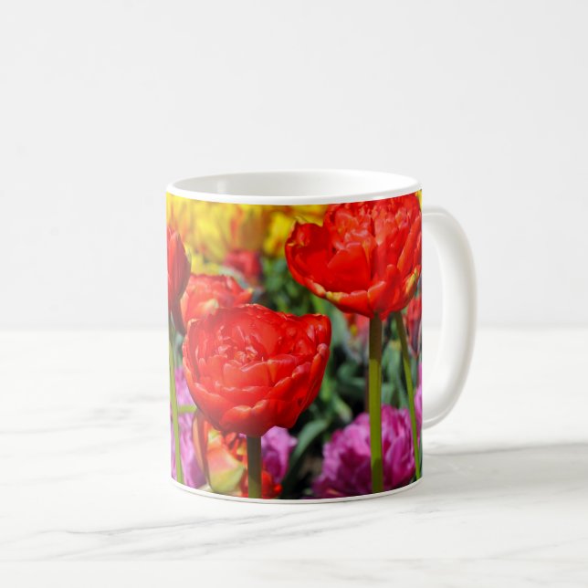 Taza De Café Doble tulipán rojo (Anverso derecho)