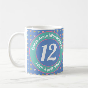 Taza De Café Doce Años. Cumpleaños.
