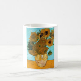 Taza De Café Doce girasoles en una bolsa (pintura de vida fija)