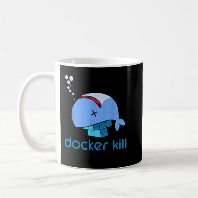 Taza De Café Docker container linux devops programming coding (Izquierda)