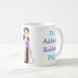 Taza De Café Doctor (su nombre) personalizado para graduación