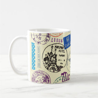 Taza De Café Documento de época: Colección de conjunto de sello