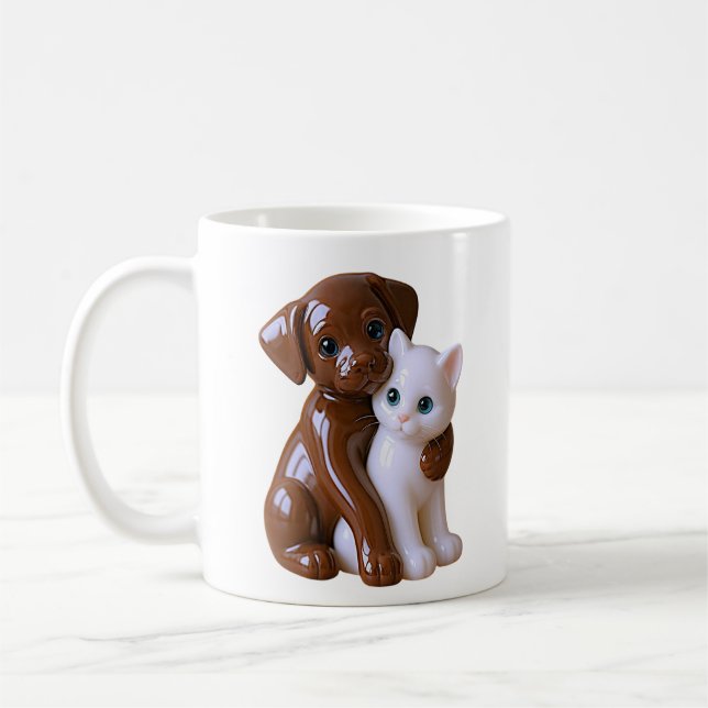 Taza De Café Dog & Cat Friendship (Izquierda)
