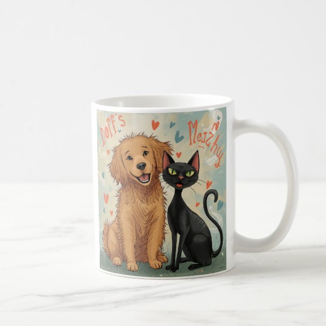 Taza De Café Dog & Cat Whimsical Coffee Mug – Cozy Kind_Ones (Derecha)
