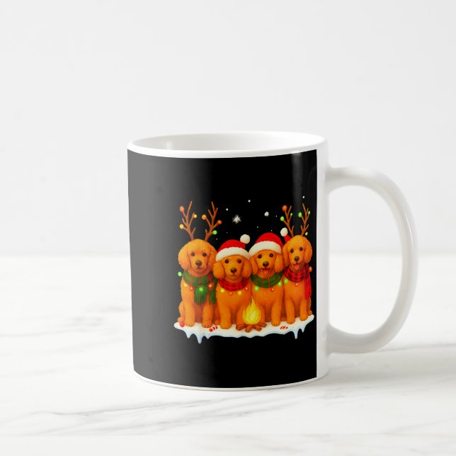 Taza De Café Dog Christmas Light Reindeer Santa Christmas Odle  (Derecha)