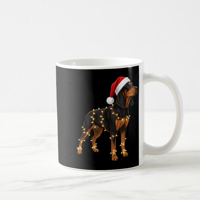 Taza De Café Dog Dachshund Wrapped In Christmas Lights - Holida (Derecha)