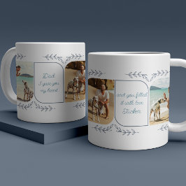 Taza De Café Dog Dad 3 Vertical Photo Loving Words Botanical