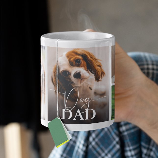 Taza De Café Dog Dad 5 Photo Collage (Subido por el creador)