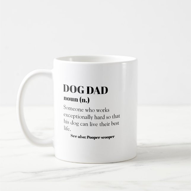 Taza De Café Dog Dad Divertida definición de regalo de padre de (Izquierda)