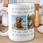 Taza De Café DOG DAD Mascota personalizado 4 Collage de fotos<br><div class="desc">Perro papá ♡... Sorprende a tu papá perro favorito, ya sea su cumpleaños, el Día del Padre o Navidades con este super lindo tazón de fotos personalizado. Personalizar esta taza de café con la foto y el nombre favoritos de tu perro. Doble cara: puedes tomar diferentes fotos a cada lado...</div>