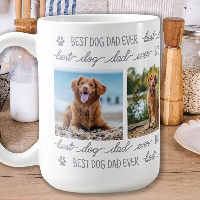 Taza De Café DOG DAD Mascota personalizado 4 Collage de fotos (Subido por el creador)