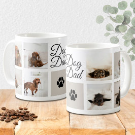 Taza De Café Dog Dad Paw Imprimir a ocho Personalizados de foto