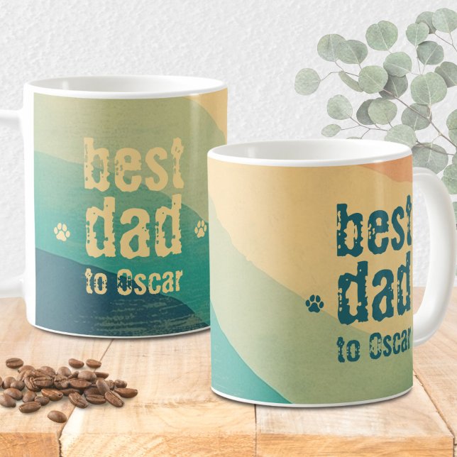 Taza De Café Dog Dad Retro Groovy Personalizado (Subido por el creador)