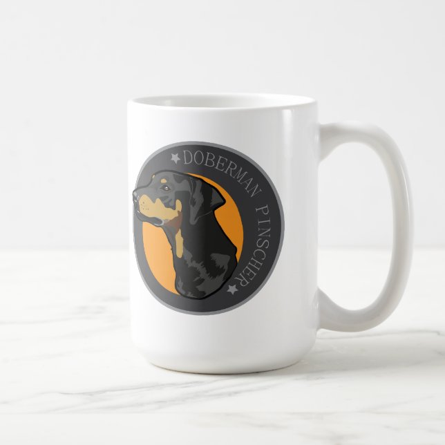 Taza De Café Dog Doberman Pinscher (Derecha)