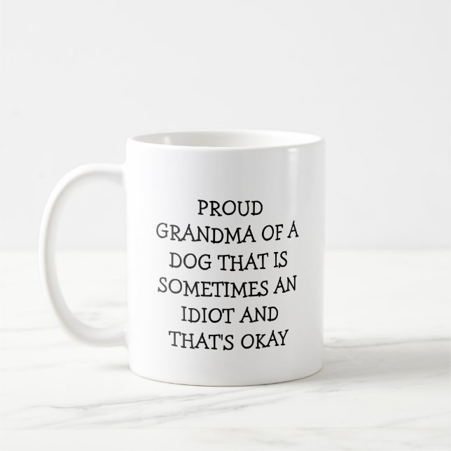 Taza De Café Dog grandma, personalized with picture and name (Izquierda)