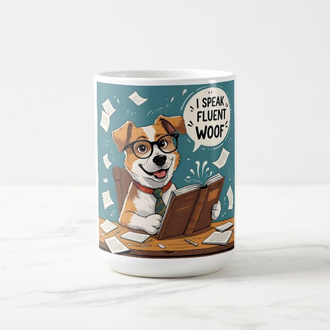 Taza De Café Dog I Speent Fluent Woof - Primario Mascota (Centro)