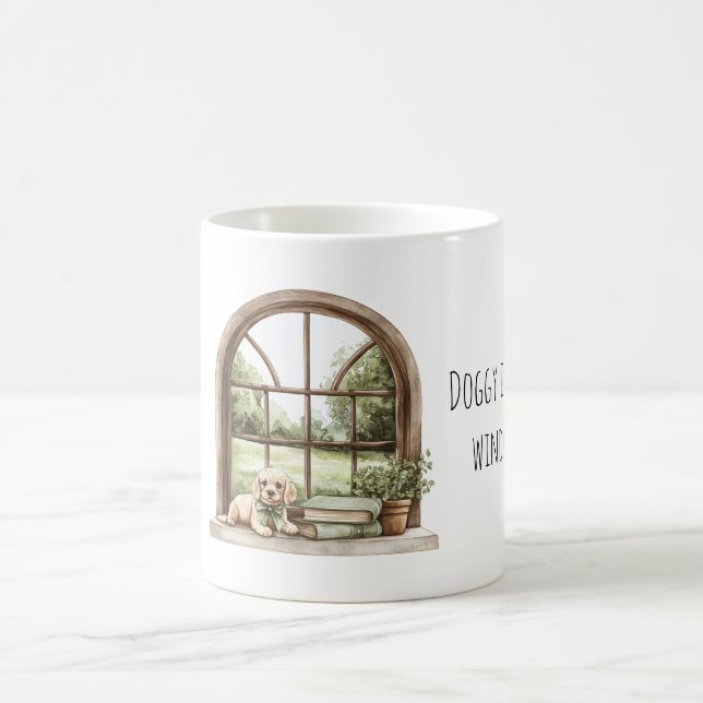 Taza De Café Dog in Window (Centro)