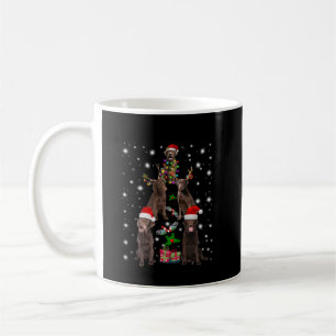 Taza De Café Dog Lover   Árbol de Navidad Chocolate Labrador