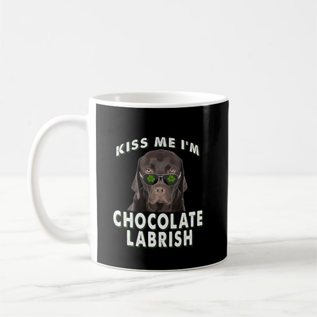 Taza De Café Dog Lover | Bésame soy Labrish de chocolate (Izquierda)