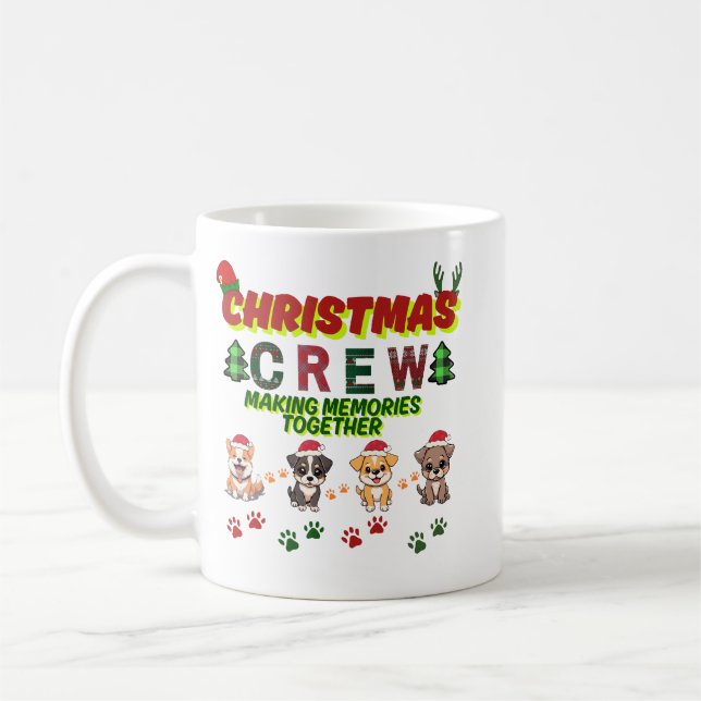 Taza De Café Dog Lover Christmas Family-Christmas crew dogs  (Izquierda)