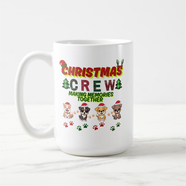 Taza De Café Dog Lover Christmas Family-Christmas crew dogs  (Izquierda)