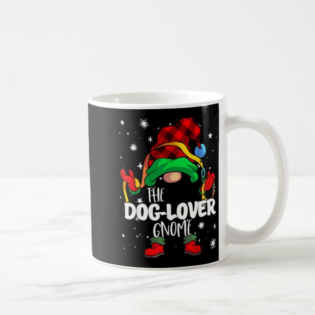 Taza De Café Dog Lover Gnome Red Buffalo Plaid Matching Family  (Derecha)