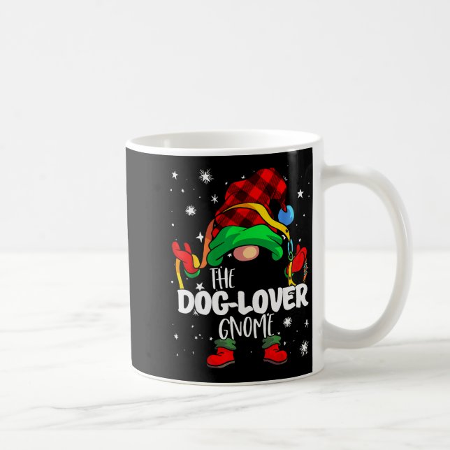 Taza De Café Dog Lover Gnome Red Buffalo Plaid Matching Family  (Derecha)