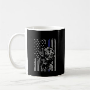 Taza De Café Dog Lover Línea delgada de la bandera norteameri