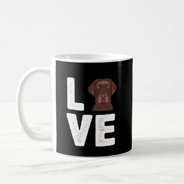 Taza De Café Dog Lover | Me encanta el chocolate labrador (Izquierda)