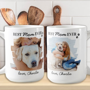 Taza De Café Dog Lover Mejor Mamá Mascota Personalizada