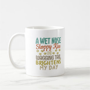 Taza De Café Dog Lover Nose Wet, Disminuida Cita de Besos