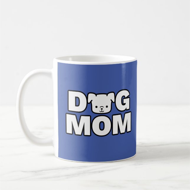 Taza De Café DOG MOM Mug (azul) (Izquierda)